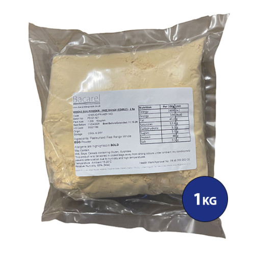 WHOLE EGG POWDER - FREE RANGE (EDIBLE) - 1 Kg